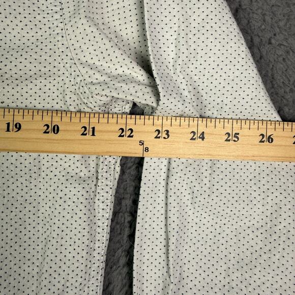 Taylor Stitch The California Shirt Mens Large 42 White Navy Jacquard Dot Pocket - Picture 6 of 9